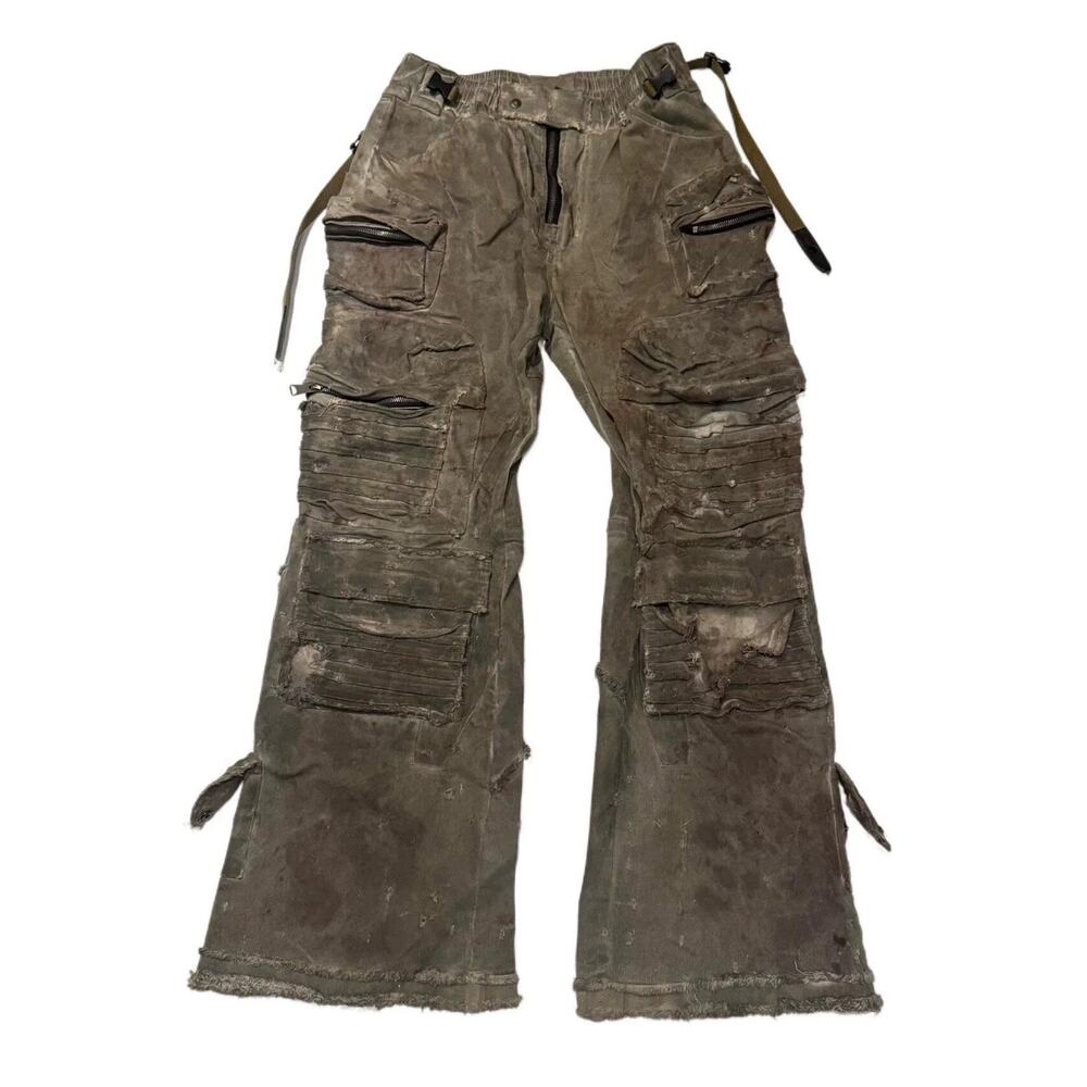 Vintage Distressed Destroyed Wide-leg Baggy Denim Cargo Pants Jeans